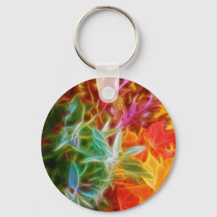 Fractal de Regenboog van de Bladeren van de Herfst Sleutelhanger