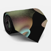 fractal design abstract 4 zwart, blauw, groen stropdas (Opgerold)