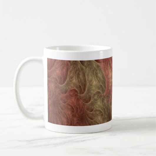 Fractal Design (Coral-Beige) op koffie-Mok Koffiemok (Links)