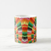 Fractal design in tinten groen rood en oranje koffiemok (Center)