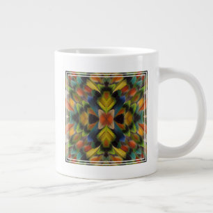 Fractal Design of Lovebird Feathers Grote Koffiekop
