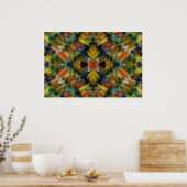 Fractal Design of Lovebird Feathers Poster (Keuken)