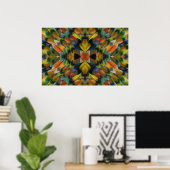Fractal Design of Lovebird Feathers Poster (Thuiskantoor)