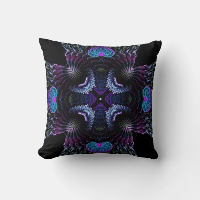 Fractal Dimension Dark Medieval Cushion Kussen (Voorkant)