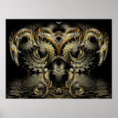 Fractal Dragon Owl Poster (Voorkant)