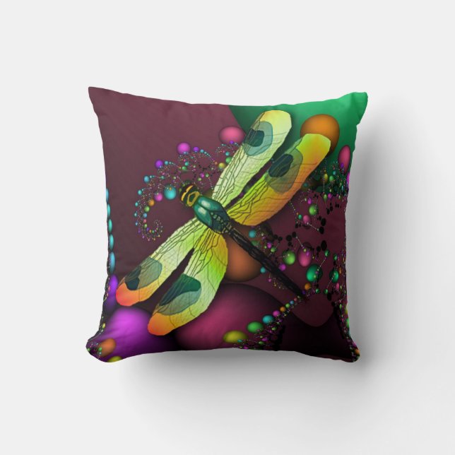 Fractal Dragonfly Pillow Kussen (Voorkant)