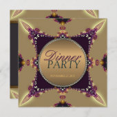 Fractal Dreams Dinner Party Invitation Kaart (Voorkant / Achterkant)