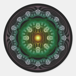 Fractal elegant ornament klassieke ronde sticker