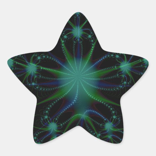 Fractal elektrificeren ster sticker (Voorkant)