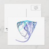 Fractal - Elephant Portrait Briefkaart (Voorkant / Achterkant)