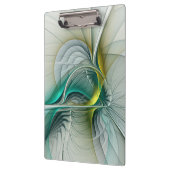 Fractal Evolution, Golden Turquoise Abstracte Art Klembord (Links)