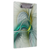 Fractal Evolution, Golden Turquoise Abstracte Art Klembord (Rechts)