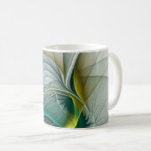 Fractal Evolution, Golden Turquoise Abstracte Art Koffiemok (Voorkant rechts)