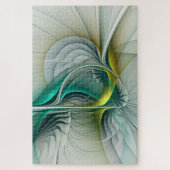 Fractal Evolution, Golden Turquoise Abstracte Art Legpuzzel (Verticaal)