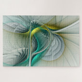 Fractal Evolution, Golden Turquoise Abstracte Art Legpuzzel (Horizontaal)