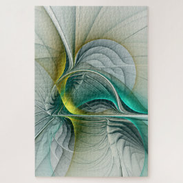 Fractal Evolution, Golden Turquoise Abstracte Art Legpuzzel