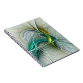 Fractal Evolution, Golden Turquoise Abstracte Art Notitieboek (Rechterzijde)