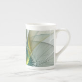 Fractal Evolution, Golden Turquoise Abstracte Art Porselein Kop (Rechts)