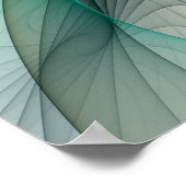 Fractal Evolution, Golden Turquoise Abstracte Art Poster (Hoek)