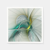 Fractal Evolution, Golden Turquoise Abstracte Art Servetten (Voorkant)