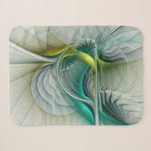 Fractal Evolution, Golden Turquoise Abstracte Art Sherpa Deken (Voorkant (horizontaal))