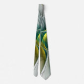 Fractal Evolution, Golden Turquoise Abstracte Art Stropdas (Achterkant)