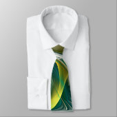 Fractal Evolution, Golden Turquoise Abstracte Art Stropdas (Gebonden)