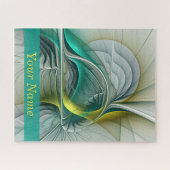 Fractal Evolution, Golden Turquoise Abstracte naam Legpuzzel (Horizontaal)