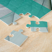 Fractal Evolution, Golden Turquoise Abstracte naam Legpuzzel (Zijkant)