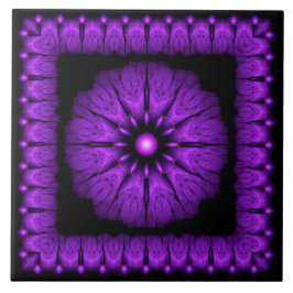 Fractal fairy blue framed ornament tegeltje