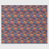 Fractal Fantasy Bloemen Cadeaupapier (Vlak)