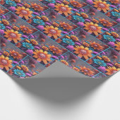 Fractal Fantasy Bloemen Cadeaupapier (Hoek)