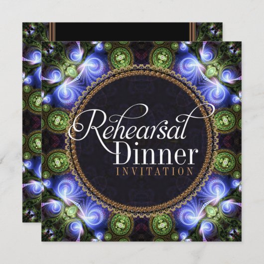 Fractal Fantasy Rehearsal Dinner Invitations Kaart (Voorkant / Achterkant)