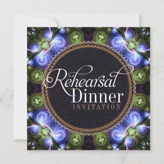 Fractal Fantasy Rehearsal Dinner Invitations Kaart (Voorkant)