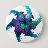 Fractal Fantasy Swirls Badge Ronde Button 7,6 Cm (Voorkant)