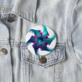 Fractal Fantasy Swirls Badge Ronde Button 7,6 Cm (In situ)