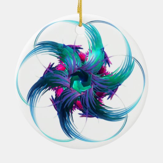 Fractal Fantasy Swirls Ceramic Ornament (Achterkant)
