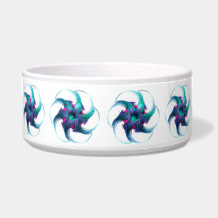 Fractal Fantasy Swirls Ceramic Pet Bowl. Voerbakje