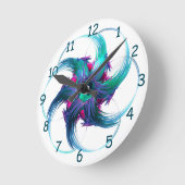 Fractal Fantasy Swirls Clock Ronde Klok (Hoek)