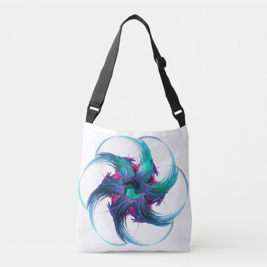 Fractal Fantasy Swirls Crossbody Bag Crossbody Tas (Voorkant)