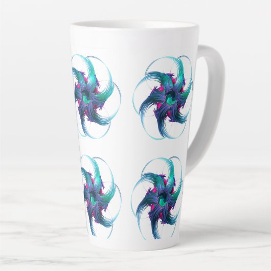 Fractal Fantasy Swirls Latte Mok (Rechterhoek)