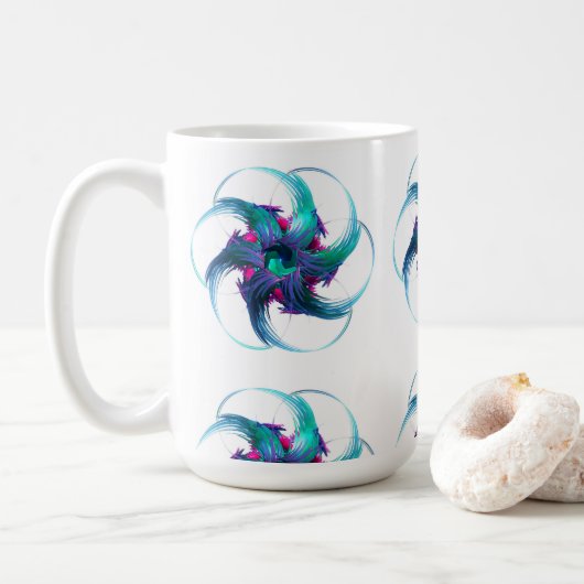 Fractal Fantasy Swirls Mok (Met donut)