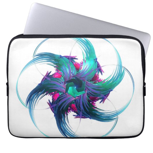 Fractal Fantasy Swirls notebook tas (Voorkant)