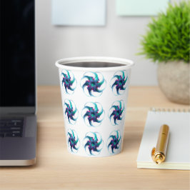 Fractal Fantasy Swirls Paper Cups Papieren Bekers