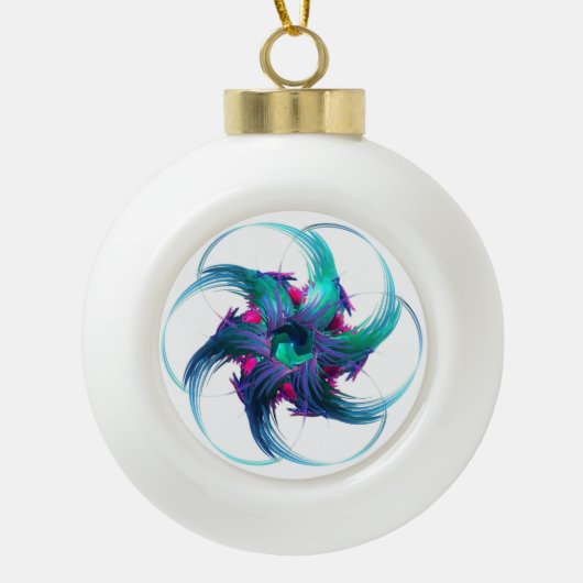 Fractal Fantasy Swirls Snowflake Ornament (Voorkant)