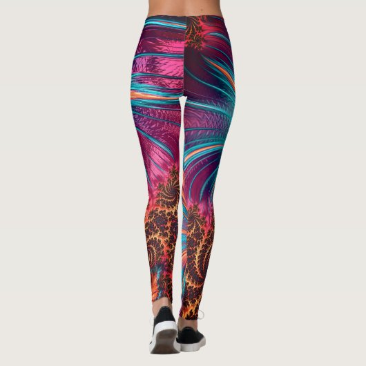 Fractal Feather Swirl Leggings (Achterkant)