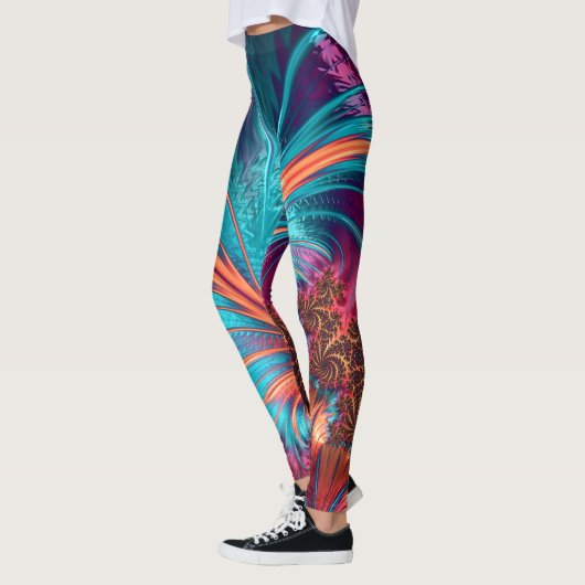 Fractal Feather Swirl Leggings (Links)