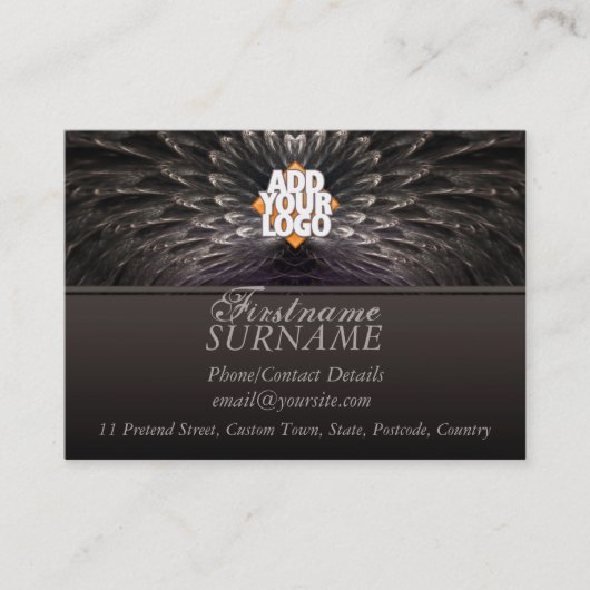 Fractal Feathers big Visitekaartje (Voorkant)