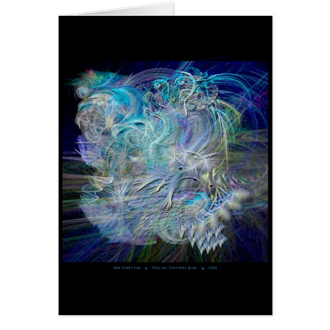 Fractal Feathers Blue Card (Voorkant)
