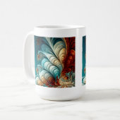 Fractal Feathers Classic Mok, 15 oz Koffiemok (Voorkant links)